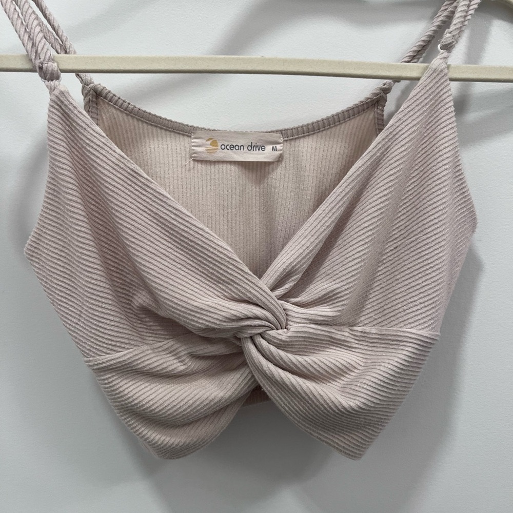Ocean drive Crop top with tie detail